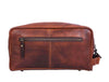 Barcelona Leather Toiletry Bag - Caramel Brown - Aaron Leather Goods