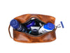 Vacone Leather Toiletry Bag - Caramel Brown - Aaron Leather Goods