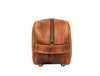 Vacone Leather Toiletry Bag - Caramel Brown - Aaron Leather Goods