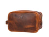 Vacone Leather Toiletry Bag - Caramel Brown - Aaron Leather Goods