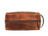 Vacone Leather Toiletry Bag - Caramel Brown - Aaron Leather Goods