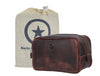 Vacone Leather Toiletry Bag - Walnut Brown - Aaron Leather Goods