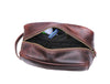 Vacone Leather Toiletry Bag - Walnut Brown - Aaron Leather Goods