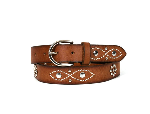 Ozark Leather Belt - Dark Brown - Aaron Leather Goods