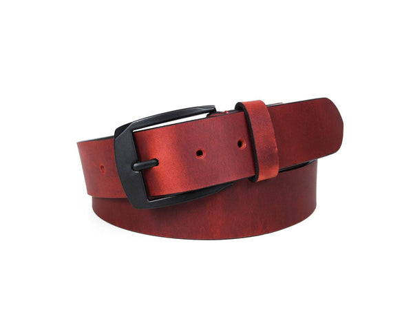 Talladega Leather Belt - Red - Aaron Leather Goods