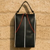 Premium Black Leather Wash Bag with Top Carry Handle