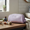 Amethyst Glow Leather Toiletry Bag - Lavender - Aaron Leather Goods