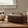 Premium Brown Leather Dopp Kit with Handle - Aaron Leather Goods