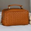 Tan Leather Dopp Kit – Dual Zipper Travel Bag - Aaron Leather Goods