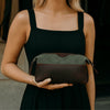 Valencia Canvas Leather Toiletry Bag - Distressed Green - Aaron Leather Goods