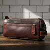 Arousa Leather Toiletry Bag - Walnut Brown - Aaron Leather Goods