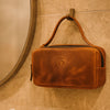 Manresa Leather Toiletry Bag - Caramel Brown - Aaron Leather Goods