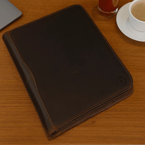 Asturias Leather Organizer - Walnut Brown - Aaron Leather Goods