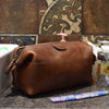 Normandy Leather Toiletry Bag - Caramel Brown - Aaron Leather Goods
