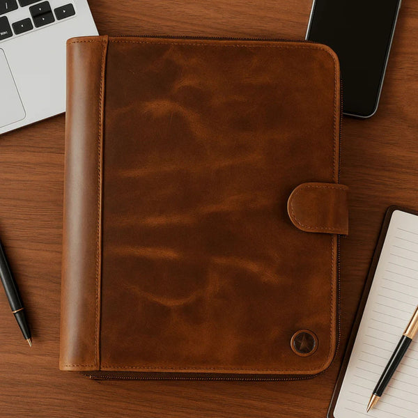 Burgos Leather Organizer - Caramel Brown - Aaron Leather Goods