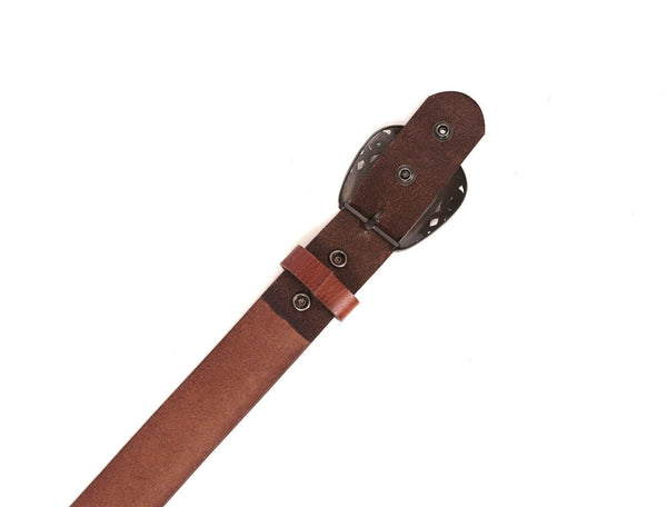 Laredo Leather Belt - Chestnut - Aaron Leather Goods