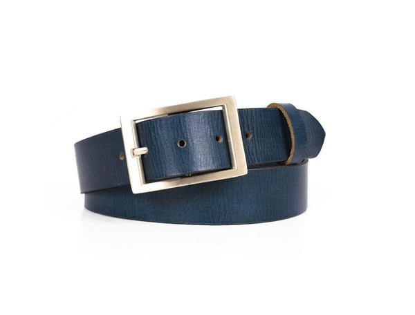 Irving Leather Belt - Blue - Aaron Leather Goods