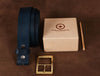 Irving Leather Belt - Blue - Aaron Leather Goods