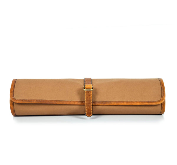 Vintage Leather &amp; Canvas Knife Roll – Premium Chef's Knife Storage Bag - Aaron Leather Goods