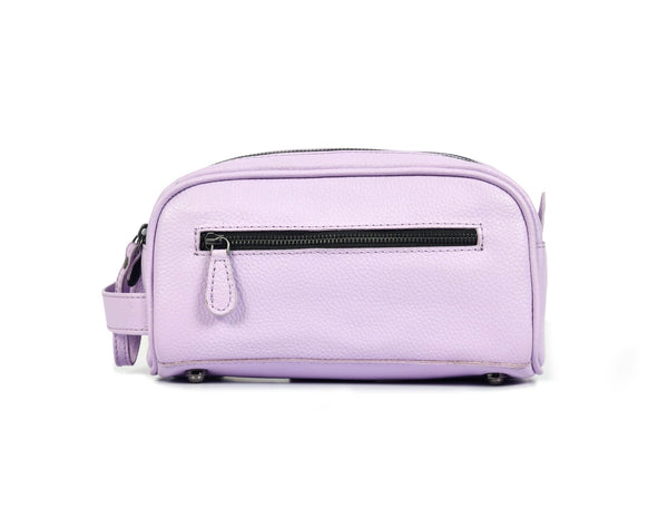 Amethyst Glow Leather Toiletry Bag - Lavender - Aaron Leather Goods