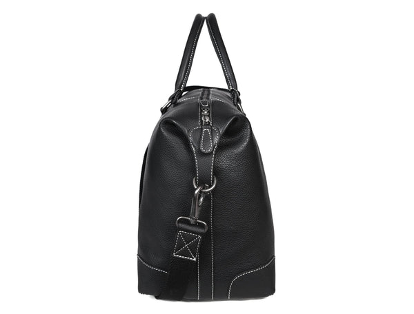 Handcrafted Black Leather Gym & Travel Duffle Bag - Aaron Leather Goods