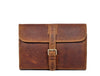 Vintage Brown Leather Toiletry Bag with Hook - Aaron Leather Goods