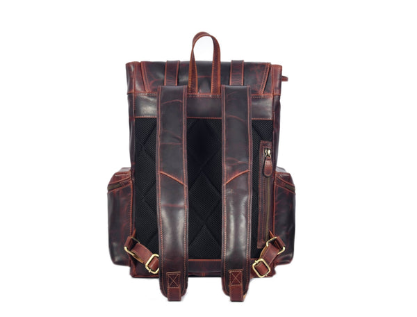 Vintage Full - Grain Leather Backpack – Travel, Work & Laptop Bag - Aaron Leather Goods