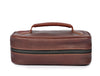 Premium Brown Leather Dopp Kit with Handle - Aaron Leather Goods