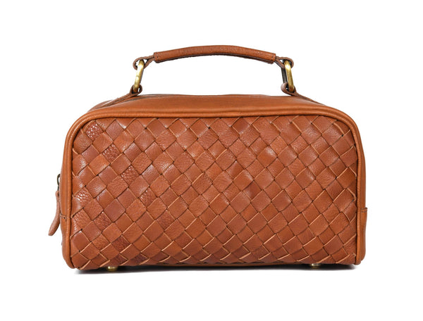 Tan Leather Dopp Kit – Dual Zipper Travel Bag - Aaron Leather Goods