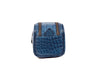 Aubrielle Leather Toiletry Bag - Blue Croco - Aaron Leather Goods