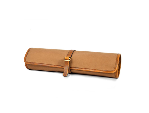 Vintage Leather &amp; Canvas Knife Roll – Premium Chef's Knife Storage Bag - Aaron Leather Goods