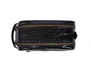 Aubrielle Leather Toiletry Bag - Black Croco - Aaron Leather Goods