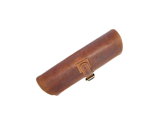 Vintage Brown Leather Toiletry Bag with Hook - Aaron Leather Goods