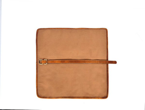 Vintage Leather &amp; Canvas Knife Roll – Premium Chef's Knife Storage Bag - Aaron Leather Goods