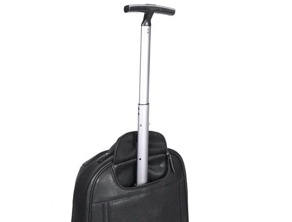 Atria Upcycled Leather Trolley Bag - Black - Aaron Leather Goods