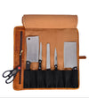 Vintage Leather &amp; Canvas Knife Roll – Premium Chef's Knife Storage Bag - Aaron Leather Goods