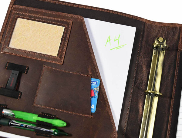 Burgos Leather Organizer - Walnut Brown - Aaron Leather Goods