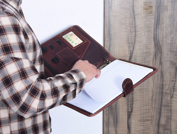 Burgos Leather Organizer - Walnut Brown - Aaron Leather Goods