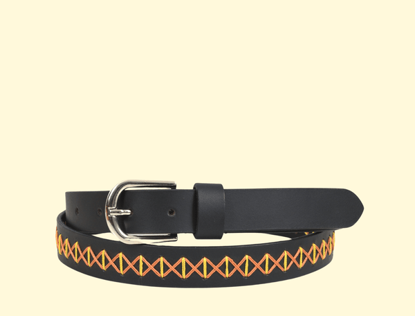 Zynkora Leather Suede Belt - Black - Aaron Leather Goods