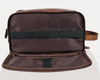 Vintage Brown Leather Dopp Kit – Dual Compartment - Aaron Leather Goods