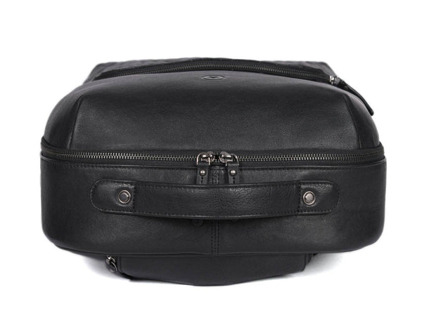 Atria Upcycled Leather Trolley Bag - Black - Aaron Leather Goods