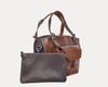 Vintage Leather Satchel Tote with Crossbody Strap - Aaron Leather Goods