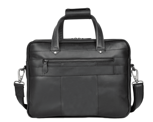 Premium Black Leather Laptop Bag – Stylish Office Briefcase