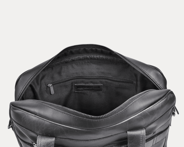 Premium Black Leather Laptop Bag – Stylish Office Briefcase