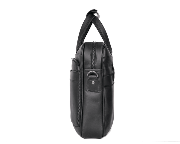 Premium Black Leather Laptop Bag – Stylish Office Briefcase