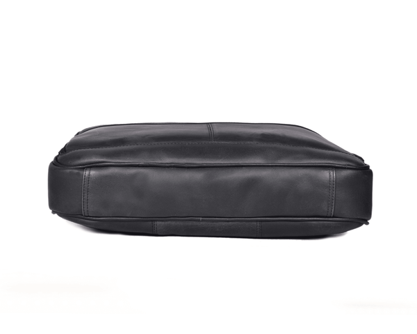 Premium Black Leather Laptop Bag – Stylish Office Briefcase