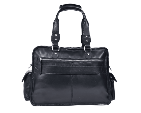 The Maverick Black – Executive Leather Laptop & Travel Messenger - Aaron Leather Goods