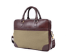 Premium Leather & Canvas Laptop Briefcase – Handmade Office Bag