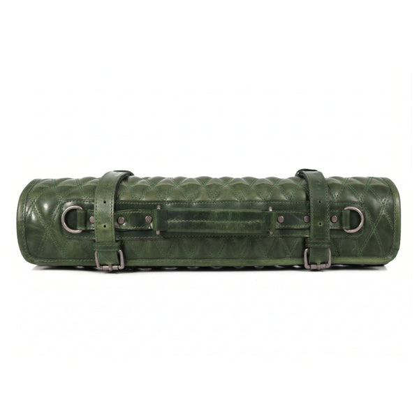 Arctic Blade Quilted Leather Knife Roll -Green