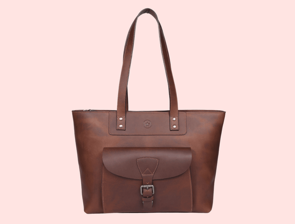 Velour Leather Tote Bag - Aaron Leather Goods
